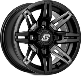 Sedona Rukus 14x7 off-road wheel with 4/110 bolt pattern, 5+2 offset, in black and gunmetal finish.
