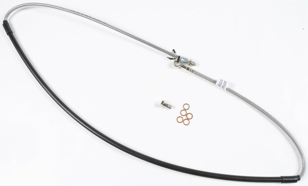GBRAKES steel front brake line for Suzuki motorcycles, featuring durable metal construction and precise fitting.