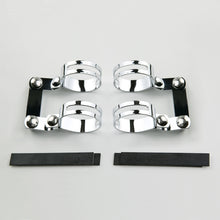 Load image into Gallery viewer, Chrome windscreen mount kit by National Cycle, with brackets and hardware for secure motorcycle windscreen installation.