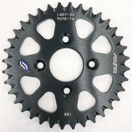 Sunstar aluminum rear sprocket 36-tooth for 420 chains in black, designed for mountain or BMX bikes.
