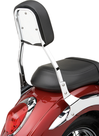 Cobra backrest insert with chrome plate, fits standard models 82-97427, showcasing polished chrome finish and mounting details.
