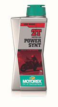 Load image into Gallery viewer, Motorex Power Synt 2T 1L synthetic engine oil bottle, part of a 10-pack, designed for two-stroke engines in automotive and motorcycle use.