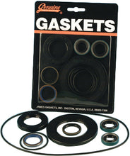 Load image into Gallery viewer, James Gasket Trans Sprocket gasket kit for Harley Softail and Dyna models, includes seals and hardware for transmission repair.