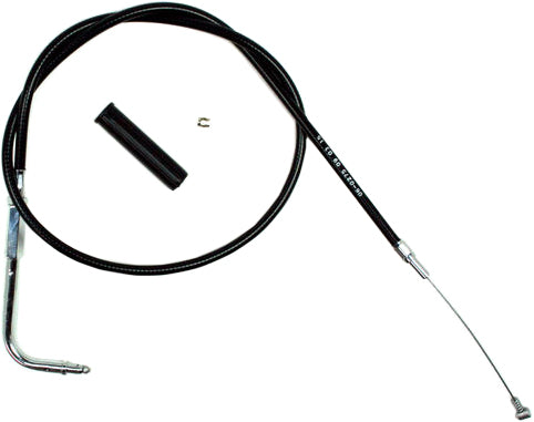 Motion Pro Black Vinyl Idle Cable 70-6275 for motorcycle hydraulic control lines, showing the black vinyl-coated cable with metal fittings.