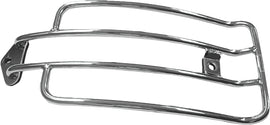 HardDrive Solo luggage rack in chrome for Harley FXDB and FXDWG models, mounted on motorcycle with chrome finish.