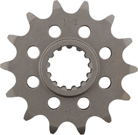 Supersprox steel front chain sprocket 14-tooth for on-road motorcycles, model 525 Tri 104-118214, with visible teeth and metallic finish.