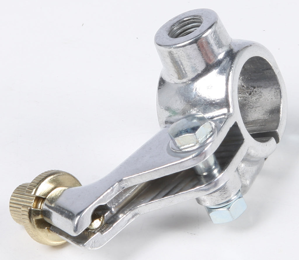 Fire Power clutch perch with mirror mount in silver, featuring adjustable design and durable construction for motorcycle control.