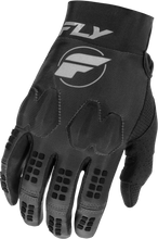 Load image into Gallery viewer, Fly Racing Evolution DST gloves in black and grey, featuring padded palms and breathable fabric for motocross or biking.