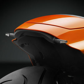 Pair of RIZOMA Ts Tail and Brake Lights in black, lightweight Leggera S style with sleek design for motorcycle rear lighting.