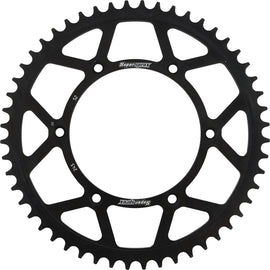 Steel rear sprocket with 52 teeth for Yamaha YZ250 by Supersprox, black finish, designed for 520 chain compatibility.