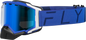 Fly Racing Zone Pro snow goggles with blue frame and blue mirrored smoke lens, designed for winter sports and snowboarding.