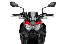 PUIG Downforce front spoiler in matte black for Kawasaki motorcycle, showcasing aerodynamic body enhancement.