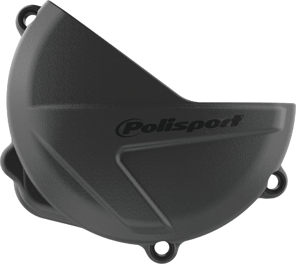 Polisport Plastics black clutch cover protector for motorcycle, body part with mounting details, model 64-0714B.