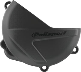 Polisport Plastics black clutch cover protector for motorcycle, body part with mounting details, model 64-0714B.