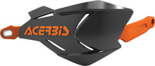 Load image into Gallery viewer, Acerbis X-Factory black and orange motorcycle handguard mounted on a handlebar, showcasing durable plastic construction and vibrant color.