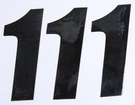 DCOR Number 1 black graphic decals, 6-inch size, shown in a set of three for vehicle or surface decoration.