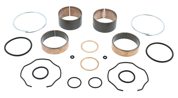 All Balls suspension fork bushing kit 23-86112 with multiple black rubber bushings and metal components for motorcycle fork maintenance.