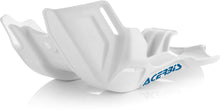 Load image into Gallery viewer, Acerbis white skid plate for motorcycles, showing a durable plastic guard with mounting points for protection.