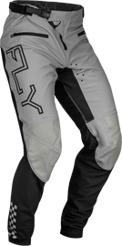 Fly Racing Rayce bicycle pants in black and grey, size 36, featuring durable fabric and a comfortable fit for cycling enthusiasts.