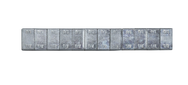 Fire Power zinc wheel weights, 1/4 oz, 10 pcs, designed for tire balancing and wheel weight installation.