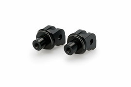 PUIG footpeg adaptor for Ducati motorcycle, black metal foot controls with mounting hardware.