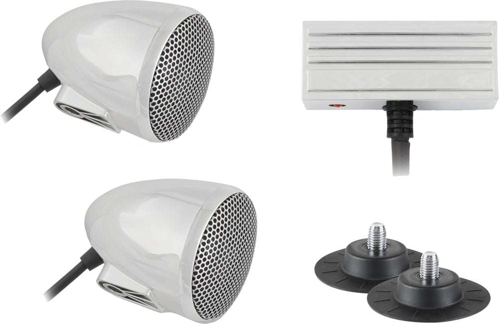 Cycle Sounds Sport Bike Sound System Kit (Black) 12-6910BK, compact motorcycle audio system with speakers and controls.