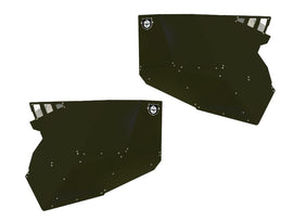 Pro Armor Stealth Half Door in black for UTV, showing the durable, sleek design with mounting hardware on a black background.