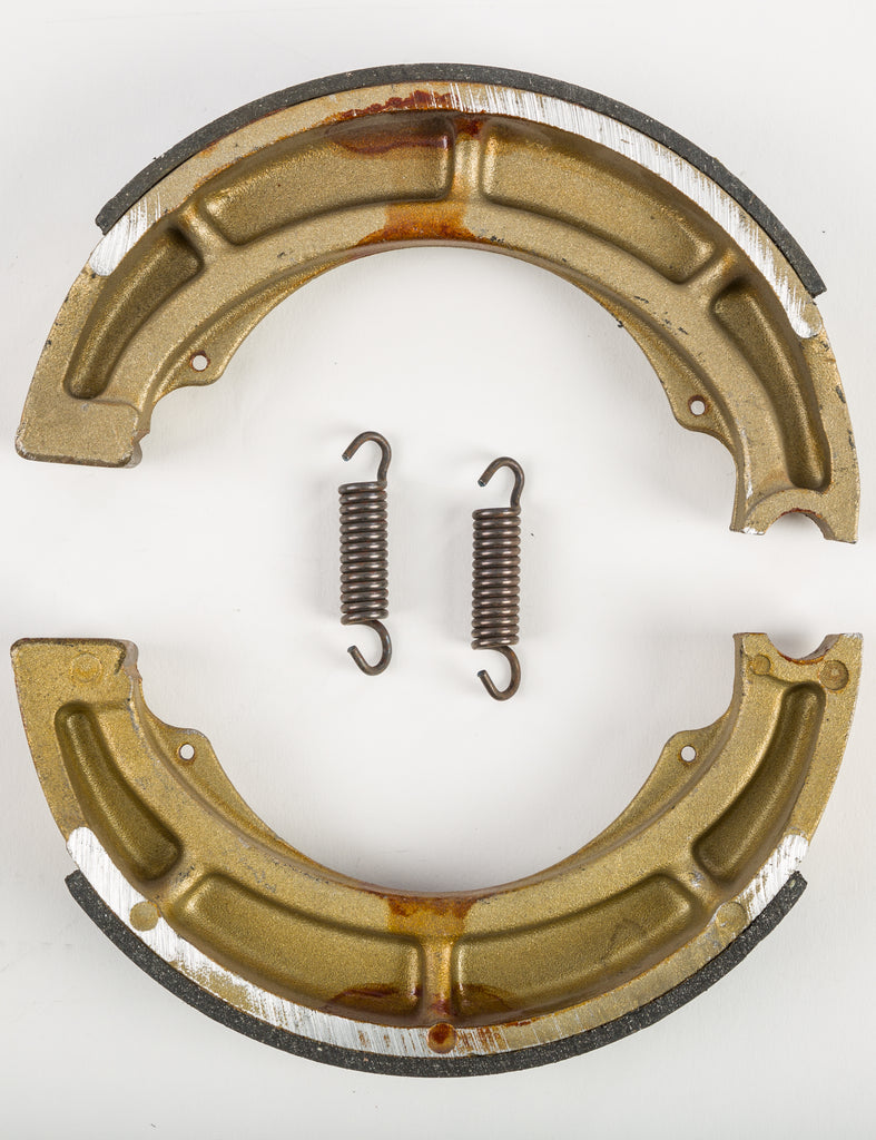 EBC Motorcycle Brakes Brake Shoes 611 Plain, showing the drum brake shoes with metal backing and friction material for motorcycle braking.