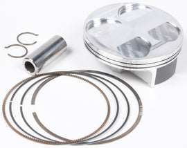 Vertex forged piston kit with 95.96mm bore, 12.5:1 compression, for Honda engines, shown with piston components and rings.