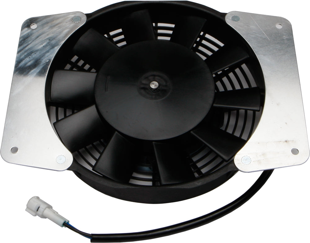 All Balls engine cooling fan model 22-01028, black plastic with metal mounting components, designed for motorcycle or vehicle engine cooling.