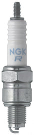 NGK Spark Plug #7023/10 2-CR6HS showing metal electrode and ceramic insulator for automotive engine ignition system