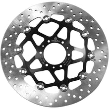 Load image into Gallery viewer, Brembo Serie Oro front floating brake rotor with ventilated disc and mounting hub, showcasing high-performance automotive braking component.