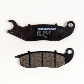 Braking semi-metallic brake pad from Braking, model 31-902S, showing the grey metallic friction surface and mounting edges.