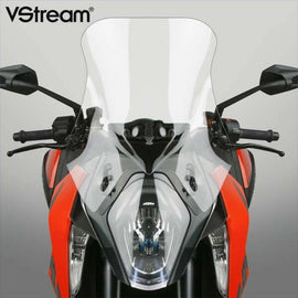 National Cycle Vstream Med windscreen for KTM motorcycle, clear windshield with aerodynamic design for rider protection.