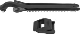 Fly Racing Maverik bottom boot strap with receiver, black and gray strap with metal hardware for motocross footwear.