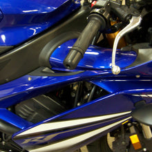 Load image into Gallery viewer, Black Shogun Industries bar end sliders attached to motorcycle handlebars for protection and style.