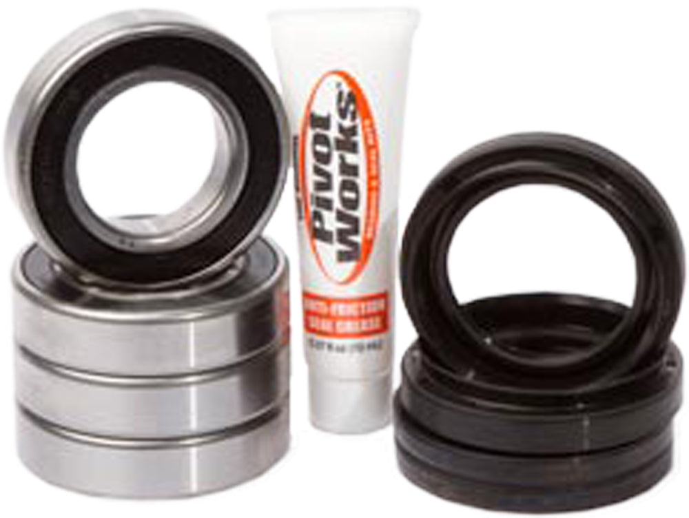 Pivot Works front wheel bearing kit 52-0344 drive component, showing the set of bearings and metal parts in the image.