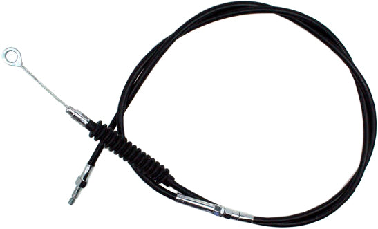 Motion Pro black vinyl clutch cable for hydraulic control lines, showing the coiled cable with black vinyl coating and fittings.