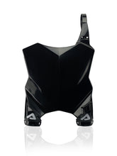 Load image into Gallery viewer, Acerbis Raptor front number plate for Kawasaki, black body panel with mounting holes, designed for motocross or dirt bike racing.