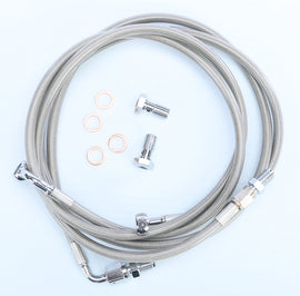 Streamline rear brakeline for Polaris 170-0912, a durable brake line with metal fittings and rubber hose for Polaris vehicles.