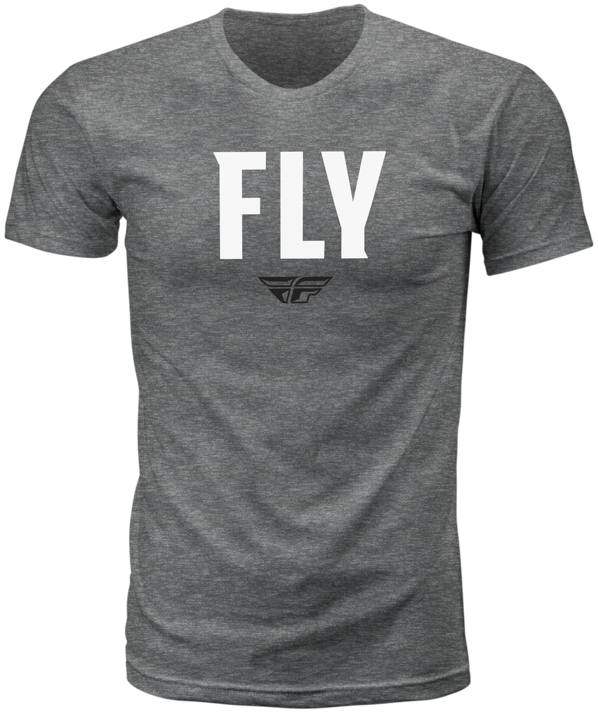 Fly Racing Fly Wfh Tee in dark grey heather, XL size, casual unisex T-shirt with soft fabric and comfortable fit.