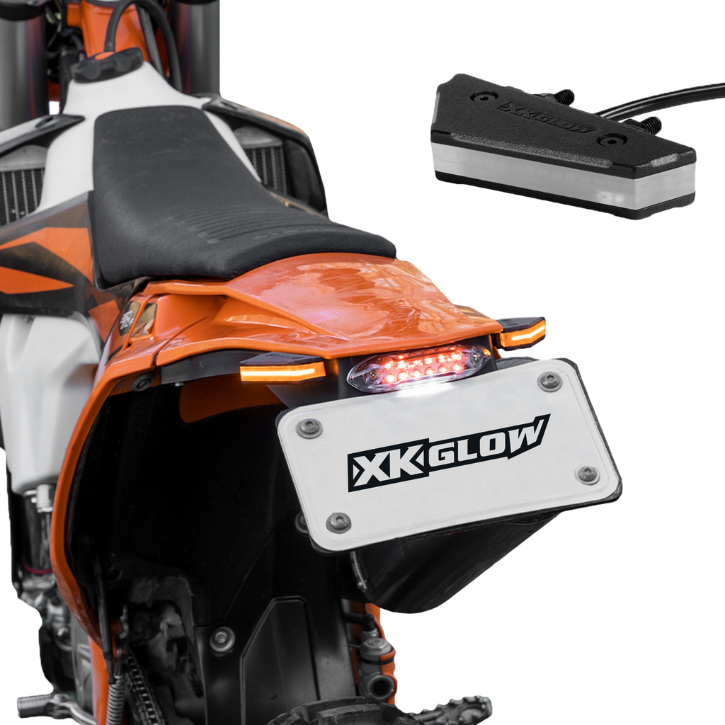 XK Glow Blade Pro LED turn signals, illumination product with sleek design, showcasing bright LED lights for vehicle signaling.