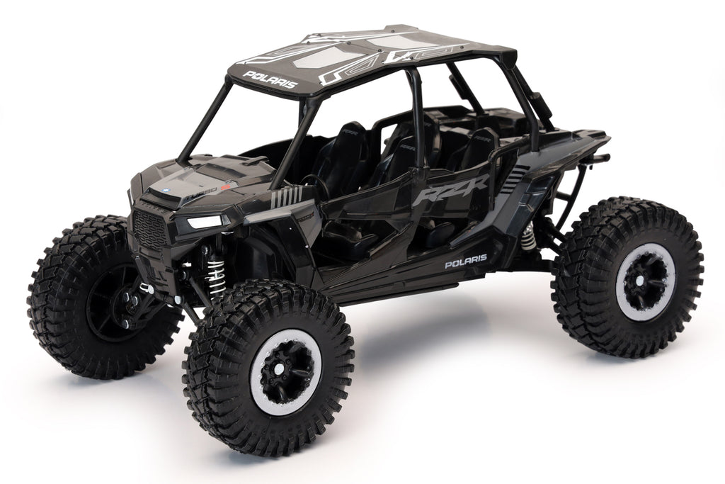 New Ray Toys 1:18 scale Polaris RZR XP 4 Turbo crawler accessory with detailed features and realistic design.