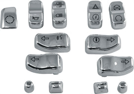 HardDrive Hand Controls switch caps for Chr 14-Up, 13-piece set, used in vehicle control systems, shown in the image.
