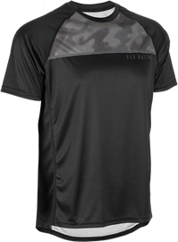 Fly Racing Super D motocross jersey in black and camo with size medium, featuring a lightweight, breathable design.