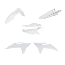 Load image into Gallery viewer, Acerbis white plastic body kit for KTM motorcycle, includes various body panels and components with brand logo visible.