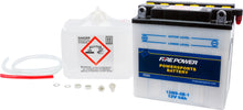 Load image into Gallery viewer, Fire Power 12V battery with acid, model 12N9-4B-1, showing the battery with terminals and acid fill ports.