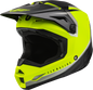 Fly Racing Kinetic Vision helmet in hi-vis yellow and black, medium size, with aerodynamic design and adjustable strap.