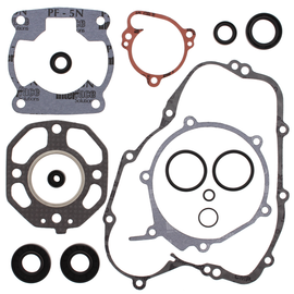 Vertex Complete Gasket Set with Oil Seals, showing a set of gaskets and seals for engine repair, on a white background.