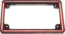 Load image into Gallery viewer, Letric Lighting Co Perfect Plate Light in gloss black and red, featuring turn signals for 2014 and up vehicles.